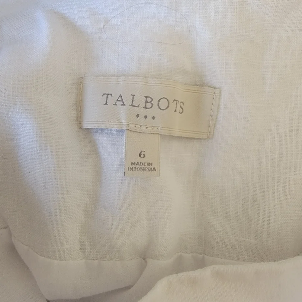Talbots white linen layered fully lined Skirt size 6 - Picture 5 of 10